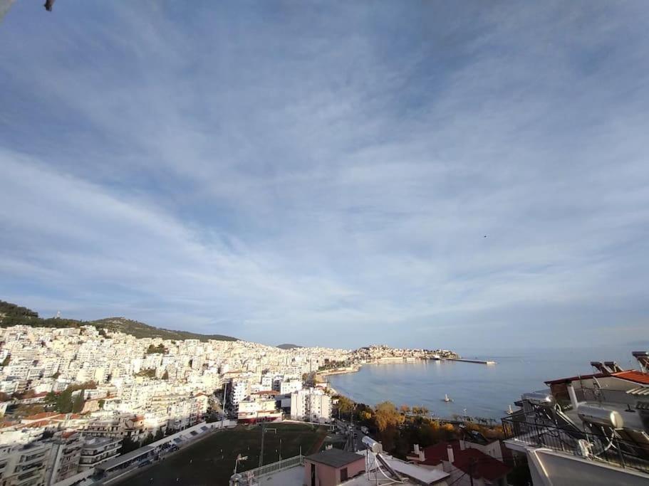 Finas Penthouse,Private Terrace,Great View,Mins From Sea Leilighet Kavála Eksteriør bilde