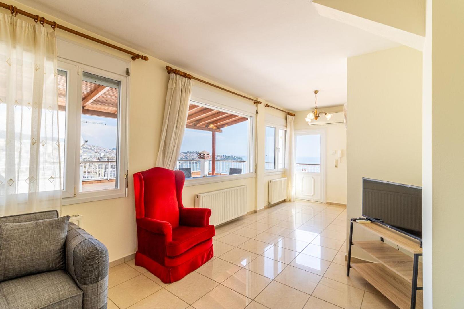 Finas Penthouse,Private Terrace,Great View,Mins From Sea Leilighet Kavála Eksteriør bilde